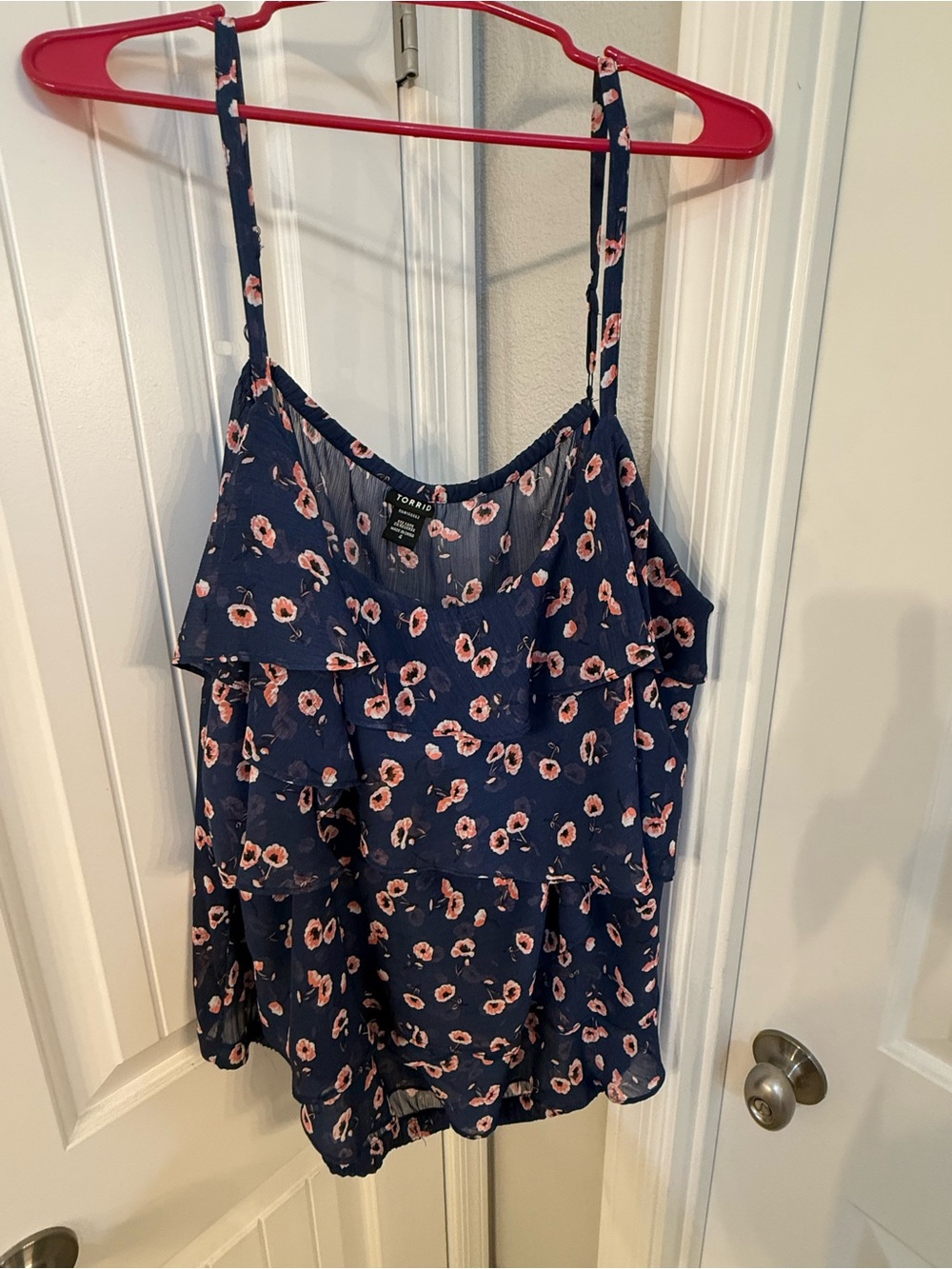 torrid Navy Blue Floral Ruffle Cami